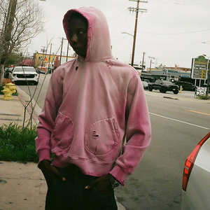 เสื้อฮู้ดผู้ชายโอเวอร์ไซส์แบบวินเทจแอซิดแบบสเปรย์โอเวอร์ไซส์ผลิตตามสั่ง - Product Image 3