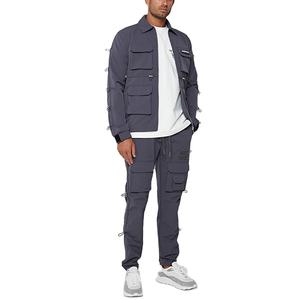 Conjunto Deportivo Moderno con Capucha, Estampado, Ecológico, Chaqueta con Cremallera y Pantalones Ajustados, Ropa de Entrenamiento Cómoda - Product Image 1