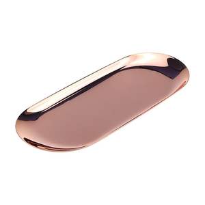 Bandeja de Servicio de Metal con Diseño Martillado Chapada en Oro Rosa, Elegante Bandeja para Bebidas y Aperitivos con Fines Decorativos - Product Image 6