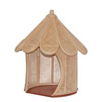 Vente flash Maison de poupée en rotin Maison de poupée en osier pour enfants Jouet artisanal Décoration bohème pour la chambre d'enfant Meubles de poupée en rotin naturel Jeu de simulation Cadeau