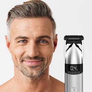 Recortadora Recargable Pro Metal Series I-Stubble para Hombre, Recortadora de Pelo Profesional Ajustable de Acero Inoxidable IPX7 para Barberos - Product Image 1
