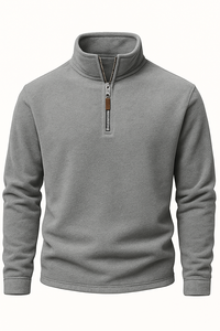 High Quality Custom Made 1/4 <b>Zip</b> <b>Fleece</b> Pullover Sweater Eco-Friendly Windproof Digital Winter 100% Cotton Solid <b>Men's</b> 300g - Product Image 3
