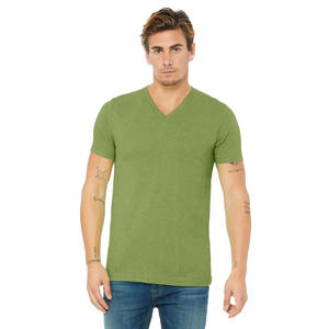 Alta calidad al por mayor logotipo personalizado bordado letra cuello en V camisetas Casual algodón transpirable camiseta - Product Image 1