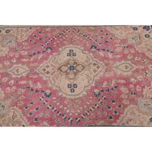 Alfombra Turca Vintage de Lana Rosa, 3.2x4.9 pies (98x148 cm) - Product Image 5