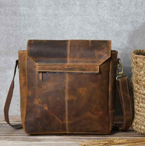 ¡Gran Oferta! Nuevo Bolso de Cuero Marrón Auténtico con Textura, Estilo Bohemio Hippie, Bandolera, Estilo Western Vintage, Bordado de Plumas, Cremallera - Product Image 4