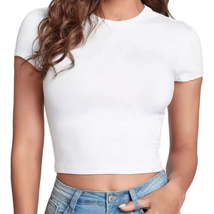 Top corto holgado para mujer de la mejor calidad, ropa de calle ecológica con el último diseño informal, venta al por mayor, precio bajo - Product Image 2
