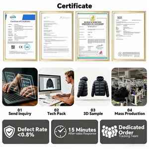 Chaqueta acolchada negra brillante para hombre con bordado de 'Love', abrigo de invierno con capucha, chaqueta cálida tipo burbuja, ropa exterior acolchada informal para exteriores, a la moda - Product Image 5