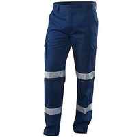 Pantalon Cargo Bleu Marine Réfléchissant et Respirant pour Homme de Grande Taille, Pantalon de Travail, Formel, Taille Moyenne, en Toile, Tactique, Poches Latérales Foncé