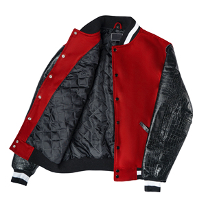 Warm Winter Clothing Men Leather Sleeve Varsity <b>Jacket</b> Oversized Outwear Wholesale Men Varsity <b>Jackets</b> - Product Image 4