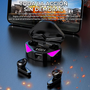 Auriculares Inalámbricos X15 para Juegos con Bluetooth 5.1, Diseño Impermeable Intrauditivo con LED, Pantalla Digital e Indicador de Batería - Product Image 5