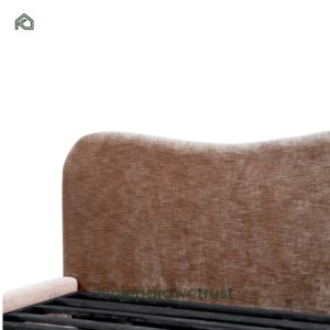 Modern Unique Queen/<b>King</b> <b>Size</b> <b>Bed</b> Wooden <b>Frame</b> Fabric Upholstery Widening <b>Headboard</b> Simple Design Soft Backrest Hotel Apartment - Product Image 5