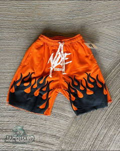 กางเกงขาสั้นวินเทจผู้ชาย พิมพ์ลายพัฟฟ์ 3 มิติ คุณภาพสูง โลโก้สั่งทำ ผ้าโพลีเอสเตอร์ 100% ขอบดิบ สไตล์ลำลอง สำหรับฤดูร้อน - Product Image 6