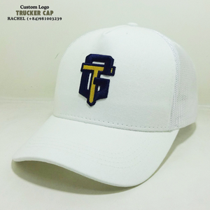 Chapeau de camionneur à logo brodé 6 panneaux casquettes structurées Gorras 6 panneaux bandes intérieures imprimées à bord incurvé fermeture à pression réglable - Product Image 3