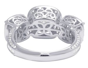 Moissanite Classic Style Engagement <b>Ring</b> for Women Elegant Sterling <b>Silver</b> VVS1-VVS2 Clarity Brilliant Cut <b>Statement</b> Fully Iced - Product Image 5