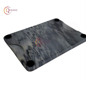 เขียงหินอ่อนแท้ทรงสี่เหลี่ยมทำด้วยมือของใหม่เขียงสับหินอ่อนสีดำสำหรับทำอาหาร - Product Image 6