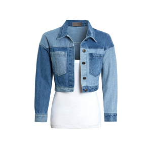 2025 Top Vente Multi Couleur Vintage Style Femmes Denim Veste Logo Personnalisé Col Montant Poches Avant Respirant Denim Veste - Product Image 2