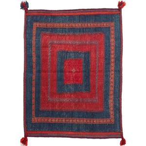 พรมขนสัตว์ทอมือสีน้ำเงิน Nayaab รุ่น Paem-843 สำหรับตกแต่งผนัง ลายแบบนามธรรม - Product Image 1