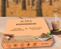 Incienso Ecológico Hecho a Mano de Primera Calidad a Precio de Fábrica, Copas de Incienso Naturales Indias de Sambrani y Madera de Sándalo, Caja de 12 Piezas para Pooja y Adoración