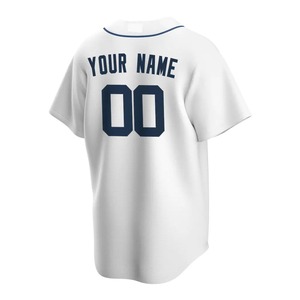 Maillot de baseball blanc personnalisé unisexe à manches courtes, imprimé en sergé, anti-humidité, protection UV, respirant, coupe classique, toutes tailles - Product Image 3