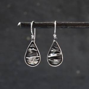 Pendientes de Plata de Ley 925 con Diseño Minimalista, Joyería Fina Informal para Bodas y Fiestas, con Textura, Regalo de Lujo Único para Mujer - Product Image 1