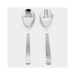 เซิฟเวอร์สลัดโลหะเคลือบทองมีด้ามจับเซรามิกสีขาวช้อนซุปช้อนสลัด - Product Image 6