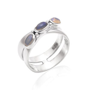 Anillo de Plata de Ley 925 con piedras preciosas para Aniversario de compromiso de boda o regalo de fiesta - Product Image 1