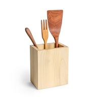 Porta Cubiertos de Madera de Color Marrón Natural, Diseño Moderno, Decorativo para el Hogar y la Cocina, Precio Económico, Venta al Por Mayor