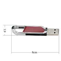 Porte-clés mousqueton personnalisé avec logo, clé USB en métal, cadeau promotionnel en gros, clé USB