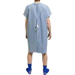 Ventes en gros de robes d'hôpital en polyester 100% tissé, longueur entière, pour hommes et femmes, robes de patient unies, toutes tailles, haute qualité - Product Image 5