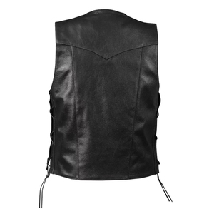 Chaleco de carreras XL de ajuste personalizado para hombre, Chaleco de cuero Premium para motocicleta, transpirable, a prueba de viento, cordones laterales, cuello en V, durabilidad de larga duración - Product Image 2