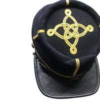 Reproducción de Gorra de Caballería Francesa con Bordado Dorado, Todas las Tallas, Gorras Bummers