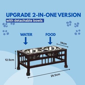 Bol de nourriture surélevé en acier inoxydable de qualité supérieure pour chats et chiens avec hauteurs réglables et support antidérapant bol surélevé pour animaux de compagnie - Product Image 6
