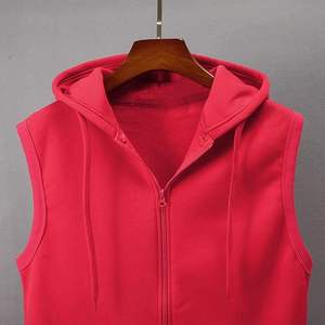 OEM logotipo personalizado de alta calidad de algodón y poliéster elegante Streetwear de los hombres de invierno sin mangas sudaderas con capucha de talla grande esencial gran oferta - Product Image 4