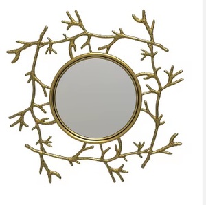 Miroir mural moderne de forme irrégulière en laiton, couleur personnalisée, décoration intérieure, logo personnalisé, mariage - Product Image 5
