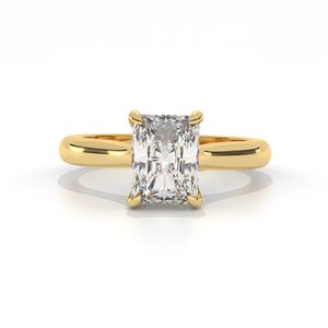 Bague de fiançailles en diamant de laboratoire incolore et radieux, clarté VVS, alliance en or rose, sertie en or 18 carats, pour mariages romantiques et fêtes - Product Image 1