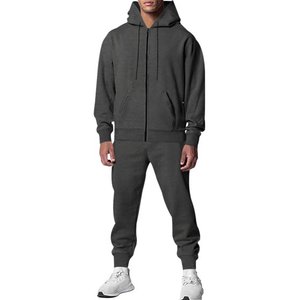 Survêtements pour hommes Survêtement doublé polaire 2 pièces Ensembles Casual Full Zip Hoodies Vestes et pantalons de jogging Vêtements d'hiver - Product Image 6