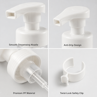 Pompe à mousse OEM/ODM 43/410 avec verrouillage gauche/droite, tête de pompe à mousse personnalisée OEM, distributeur de mousse pour nettoyant visage, savon pour les mains, shampoing