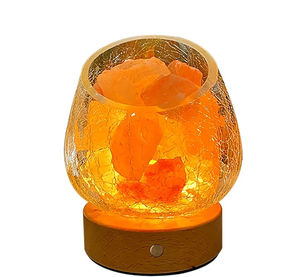 Lampe de sel de l'Himalaya en cristal rose LED électronique naturelle pour la maison, diffuseur d'arômes pour la chambre, corps en verre, vente en gros - Product Image 1
