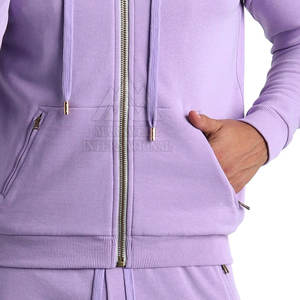 ชุดวอร์มผ้าฝ้าย100% น้ำหนักเบาชุดวอร์มปักลายฤดูหนาว OEM ดีไซน์ล่าสุดพร้อมลายคอเสื้อมีฮู้ด - Product Image 4