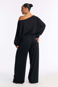 Pantalons de survêtement larges et droits pour femmes, nouvelle conception personnalisée, noir, meilleure qualité, molleton, ample, pantalon cargo de luxe, pantalon de jogging pour femmes - Product Image 3