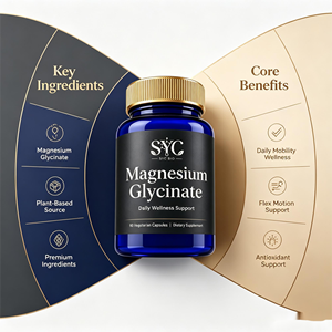 SYC <span class=keywords><strong>BIO</strong></span> Precio de Fábrica Glicinato de Magnesio, Vitamina B6, Taurina, L-Teanina, Venta al por Mayor Disponible, 90 Cápsulas, OEM ODM Marca Privada - Product Image 5