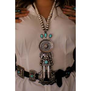 Collar Kokopelli de Plata de Ley y Turquesa de las Montañas Sonora de Garrett Hale, Regalo - Product Image 2