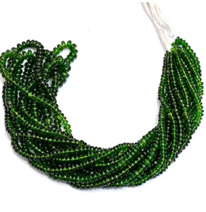 Chrome Diopside Gemstone 3mm-5mm Smooth Rondelle <b>Stone</b> <b>Beads</b> - Product Image 1