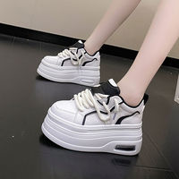 Chaussures à plateforme blanches élégantes pour femmes, design unique, semelle épaisse de 8 cm, baskets de sport quotidiennes, en stock dans l'entrepôt américain