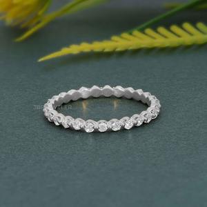 Elegante IGI certificado VVS Lab Grown Diamond 14K oro sólido flotante eternidad anillo de boda joyería de lujo de gama alta para mujeres - Product Image 2