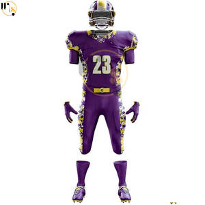 ชุดเครื่องแบบอเมริกันฟุตบอลระบายอากาศขนาด XL ออกแบบได้ตามต้องการพร้อมชุดรูปแบบตัวเลขจากโรงงาน - Product Image 4