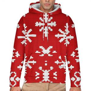 Sweatshirts de Noël pour hommes 2025 – Nouveaux sweats à capuche tendance à manches longues imprimés flocons de neige pour Noël, grandes tailles - Product Image 2