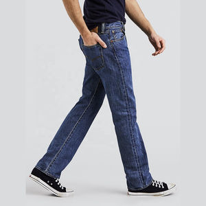 OEM personnalisé de haute qualité coupe ajustée nouveau style de denim pour hommes tissu sergé avec fermeture à la taille élastique coton de qualité lavé abondamment - Product Image 2