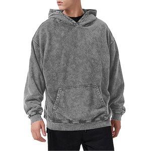 Jersey de invierno para hombre a precio barato, sudadera con capucha de mezcla de algodón en blanco de lana pesada, ropa de calle, logotipo personalizado, lavado con ácido - Product Image 6