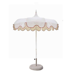 ร่มสนามทรงเจดีย์หรูหราสไตล์โบโฮสีขาววินเทจทันสมัยตกแต่งด้วยพู่ห้อยแบบสแกลลอป ขนาด 8.5 ฟุต สำหรับสระว่ายน้ำกลางแจ้ง ขายส่ง - Product Image 5